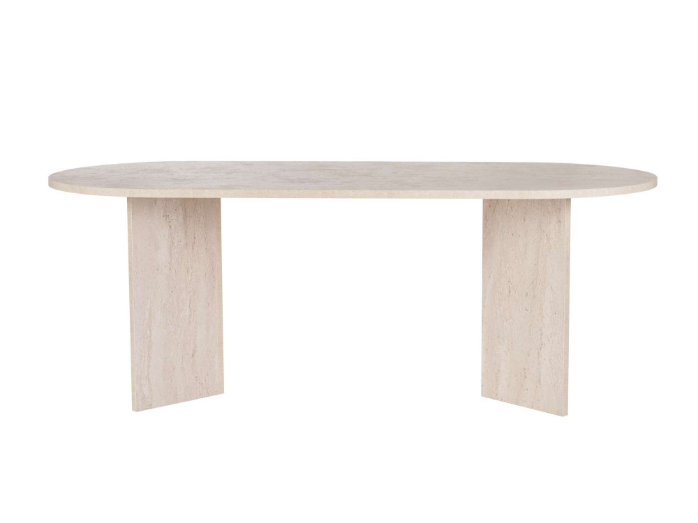 Mesa de jantar de madeira "Sabella" 200 x 90 x 75 cm - Travertino