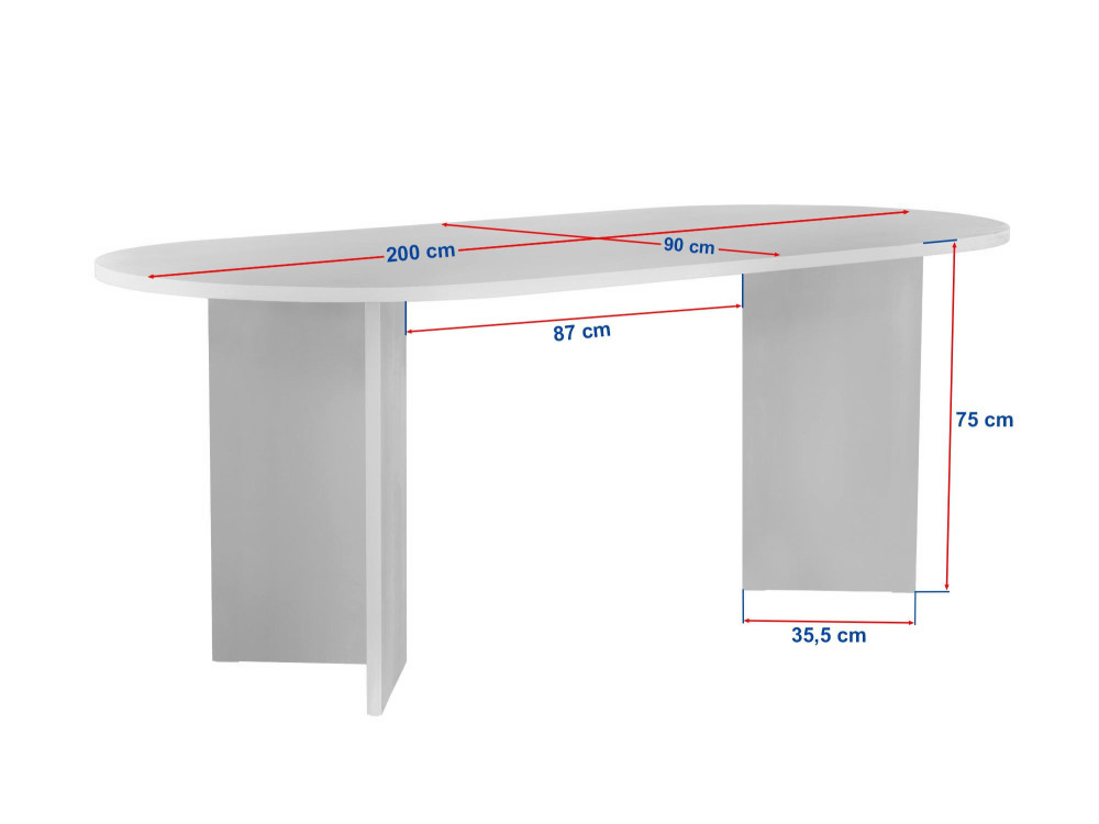 Mesa de jantar de madeira "Sabella" 200 x 90 x 75 cm - Nogueira