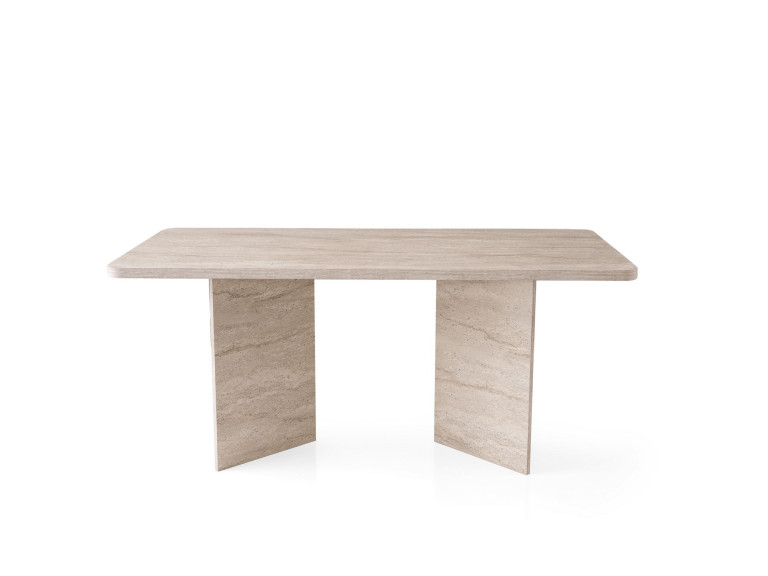 Mesa de jantar de madeira "Lizzard" 180 x 90 x 77 cm - Travertino