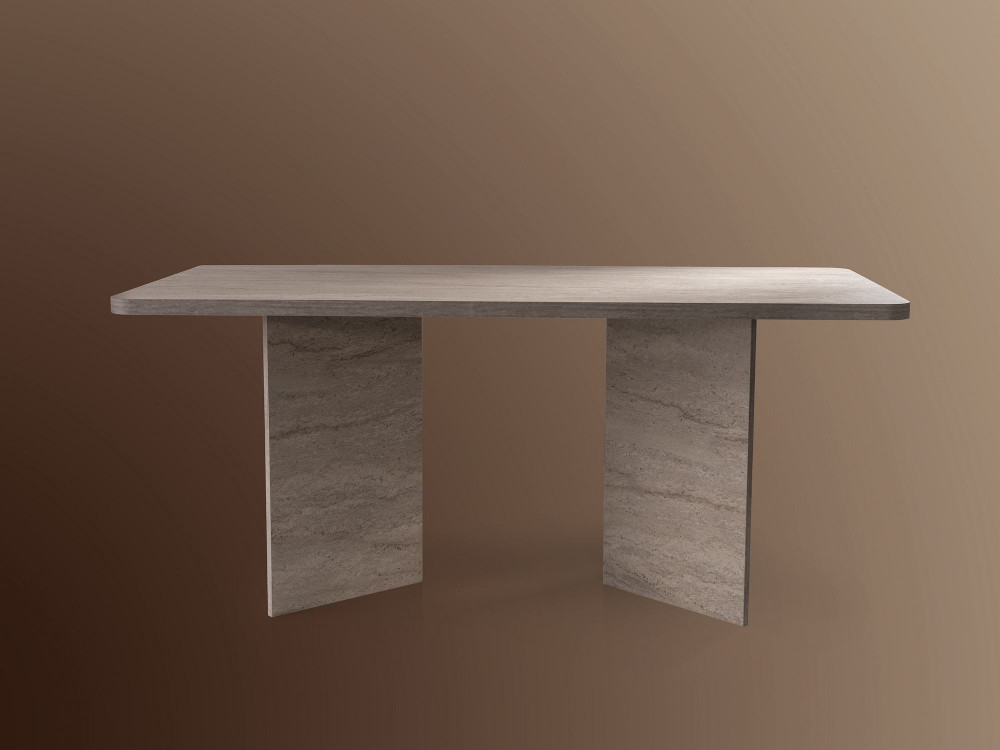 Mesa de jantar de madeira "Lizzard" 180 x 90 x 77 cm - Travertino