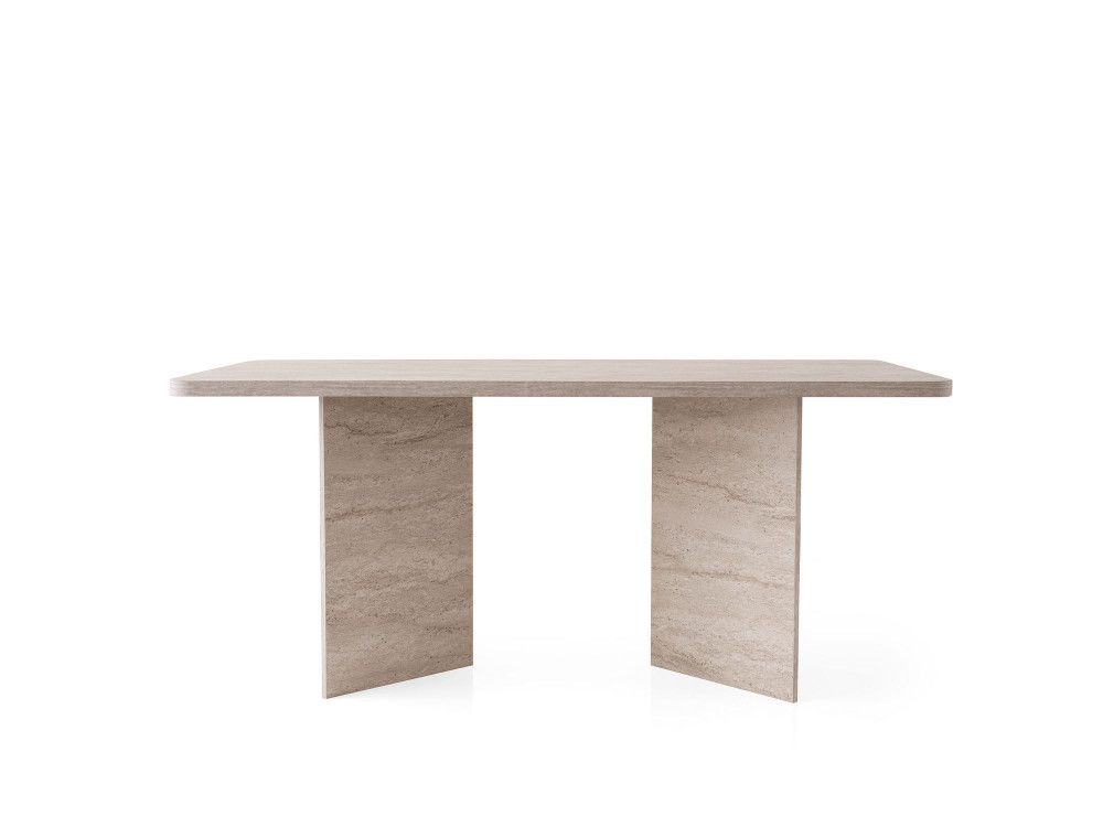 Mesa de jantar de madeira "Lizzard" 180 x 90 x 77 cm - Travertino