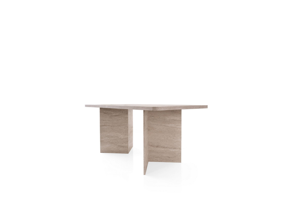 Mesa de jantar de madeira "Lizzard" 180 x 90 x 77 cm - Travertino