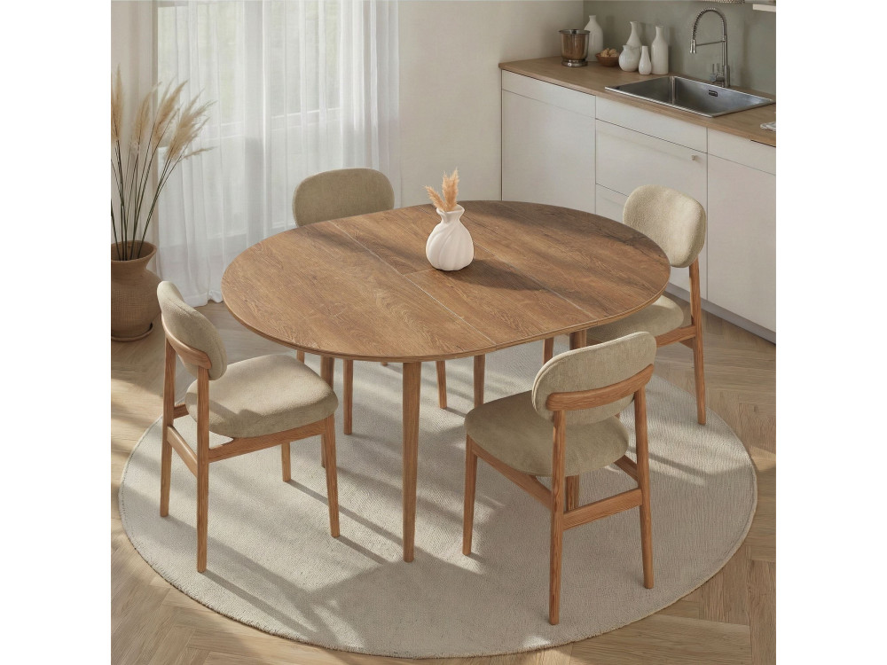 Mesa de jantar de madeira extensível "Viona" 100 x 100 x 75 cm - Le chêne de Kafka