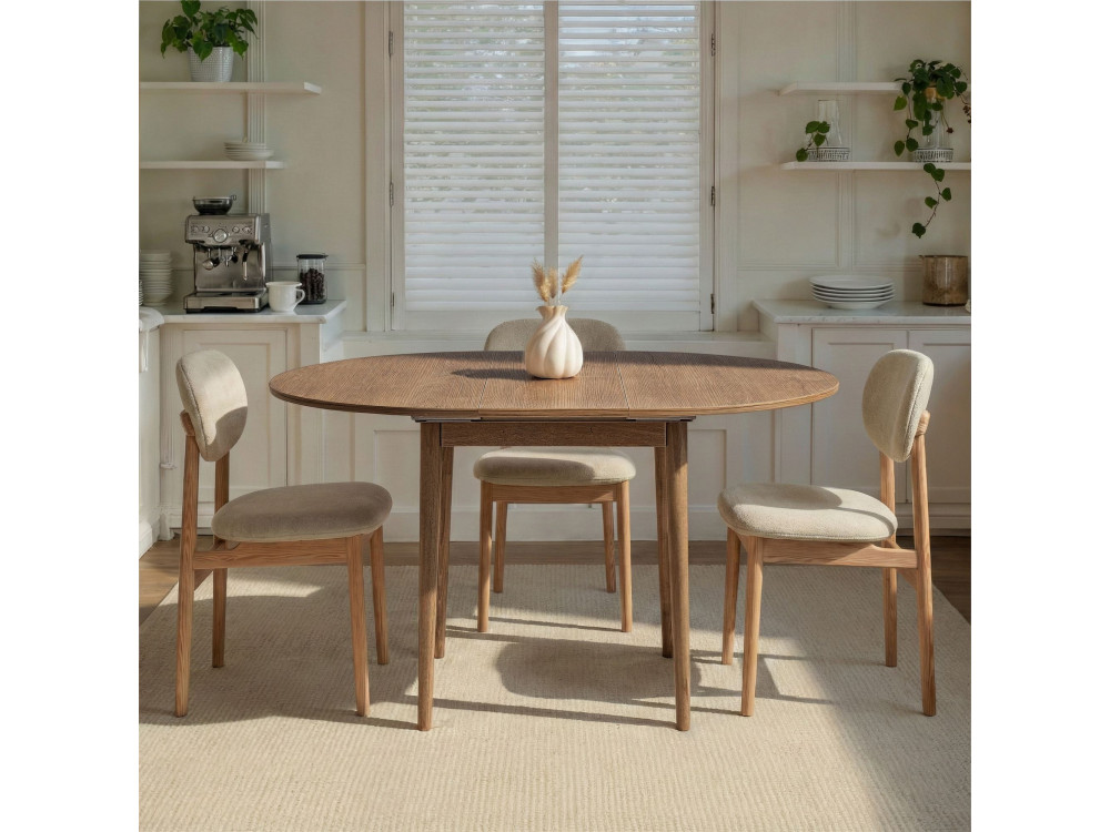 Mesa de jantar de madeira extensível "Viona" 100 x 100 x 75 cm - Le chêne de Kafka