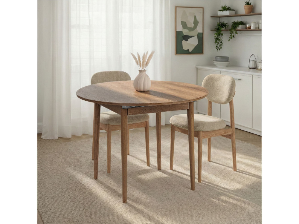 Mesa de jantar de madeira extensível "Viona" 100 x 100 x 75 cm - Le chêne de Kafka