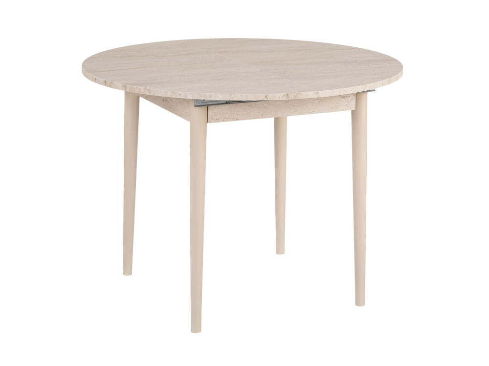 Mesa de jantar extensível de madeira "Viona" 100 x 100 x 75 cm - Travertino