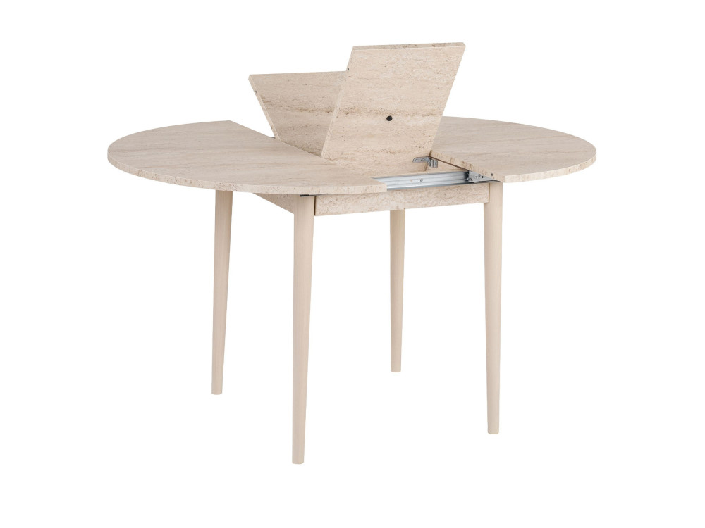 Mesa de jantar extensível de madeira "Viona" 100 x 100 x 75 cm - Travertino