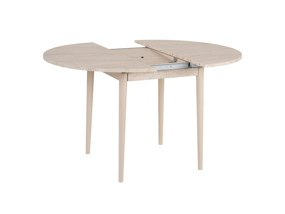 Mesa de jantar extensível de madeira "Viona" 100 x 100 x 75 cm - Travertino