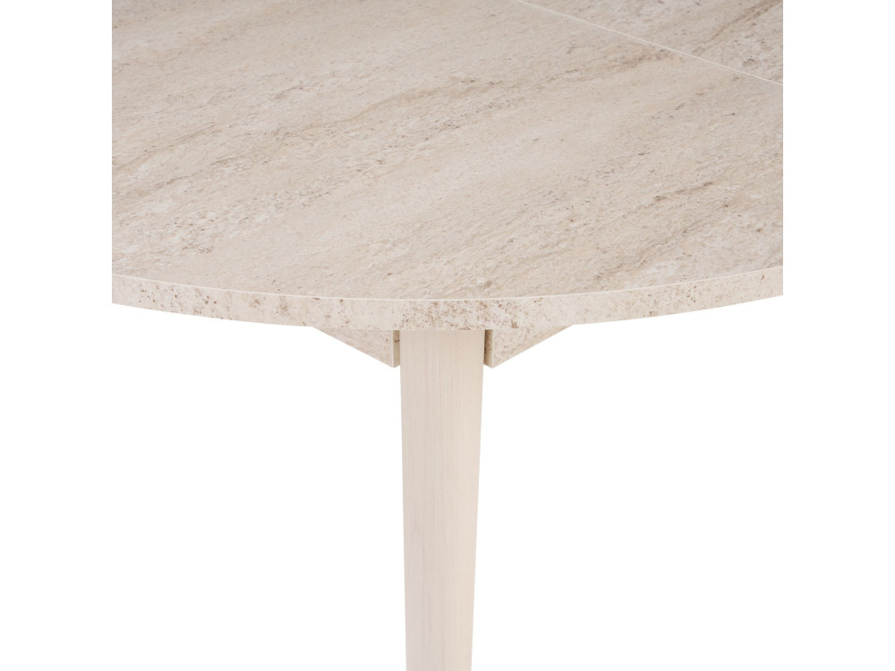 Mesa de jantar extensível de madeira "Viona" 100 x 100 x 75 cm - Travertino