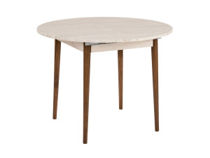 Mesa de jantar extensível de madeira "Viona" 100 x 100 x 75 cm - Travertino