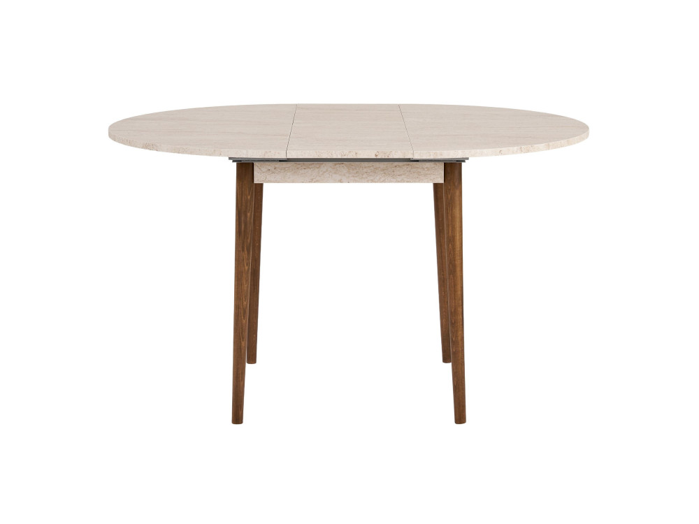 Mesa de jantar extensível de madeira "Viona" 100 x 100 x 75 cm - Travertino