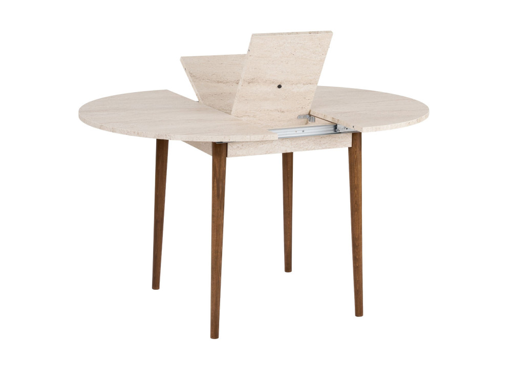 Mesa de jantar extensível de madeira "Viona" 100 x 100 x 75 cm - Travertino