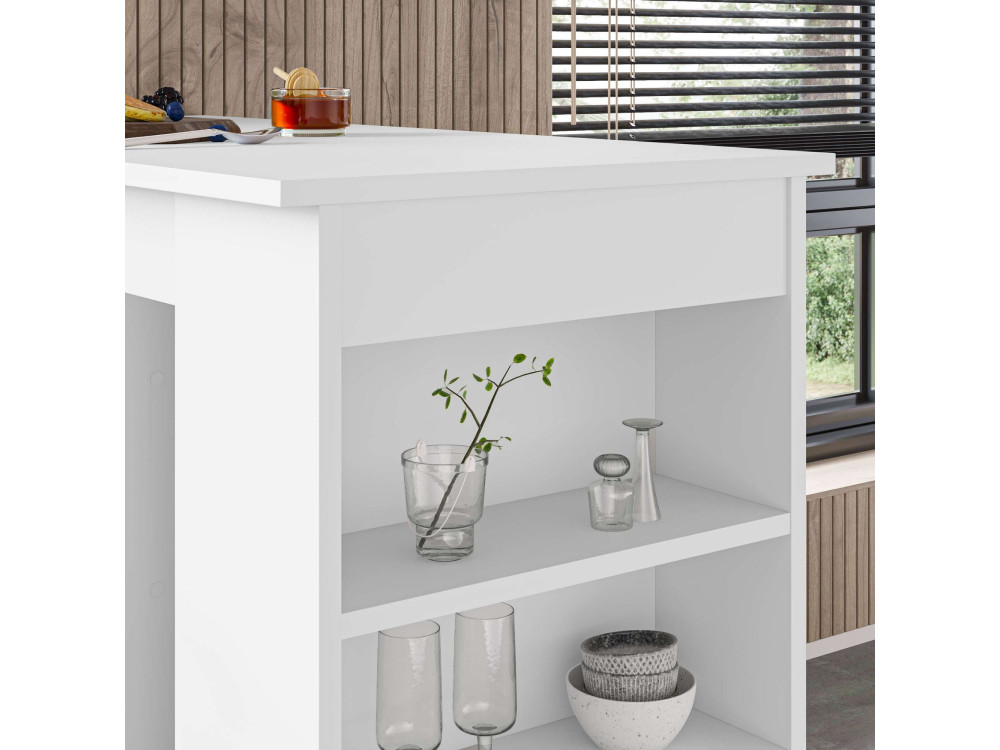 Mesa de bar em madeira "Swallow" 117 x 54 x 101,8 cm - Branco
