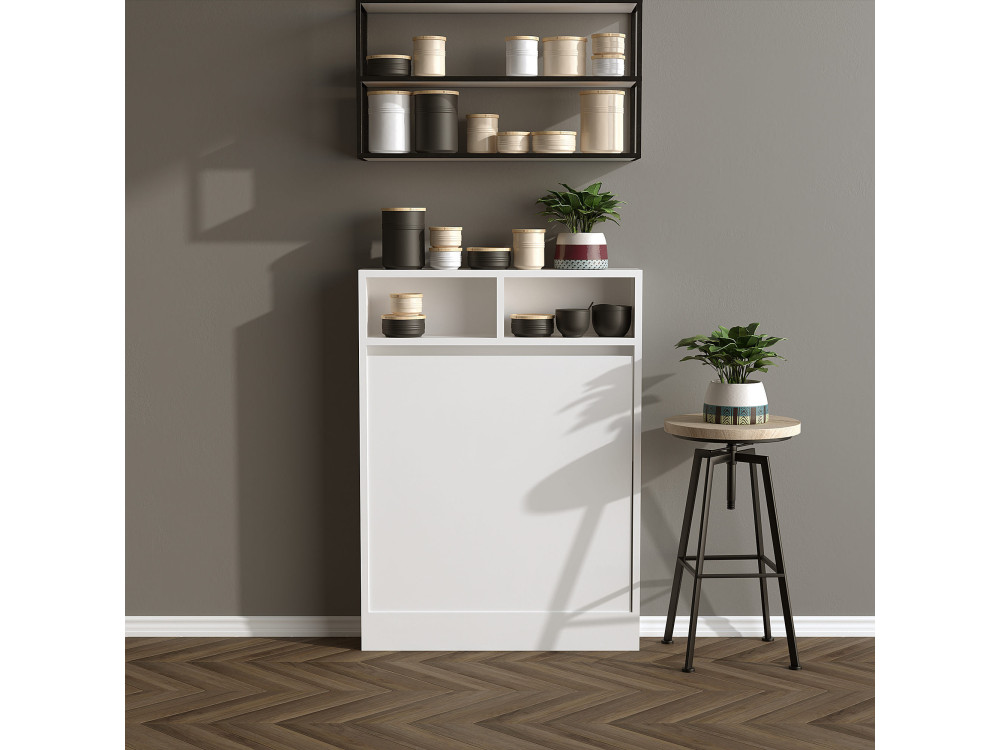 Mesa de jantar dobrável de madeira "Bracked" - 70 x 15 x 96 cm - Branco