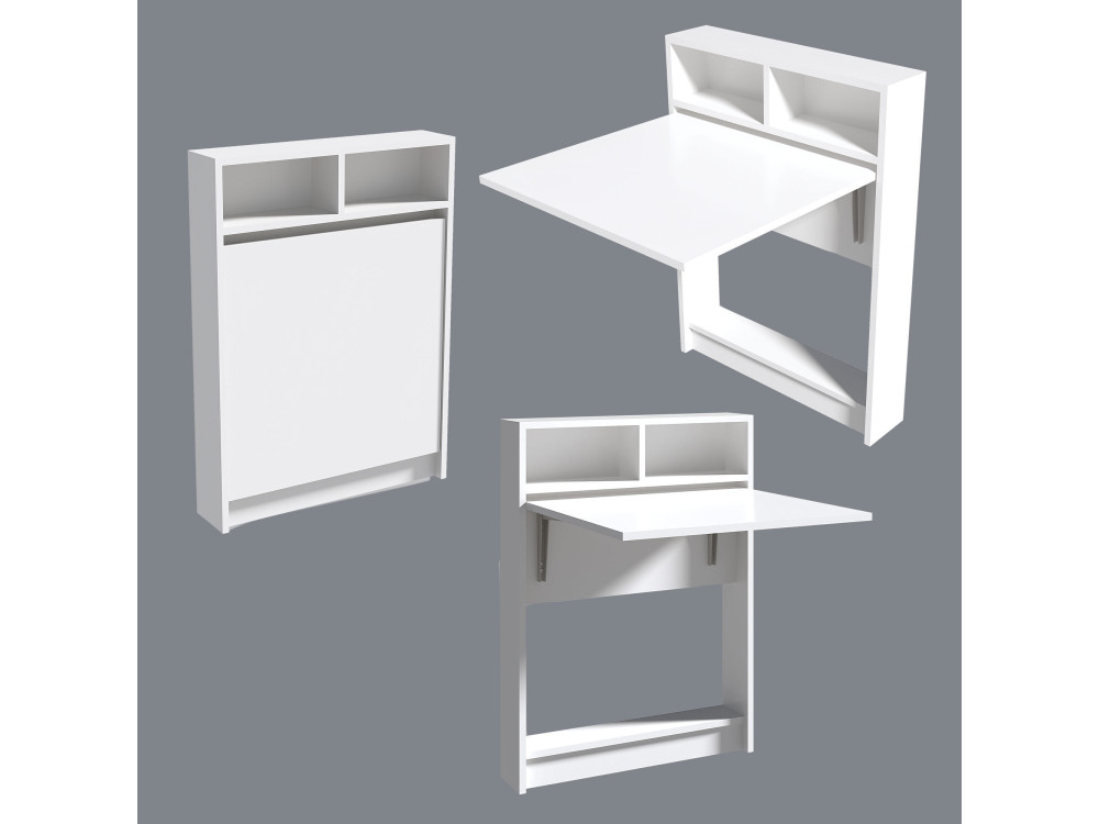 Mesa de jantar dobrável de madeira "Bracked" - 70 x 15 x 96 cm - Branco