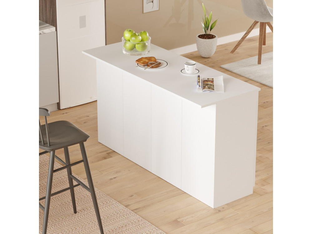Mesa de cozinha em madeira "Lark" - 160 x 60 x 90 cm - Branco