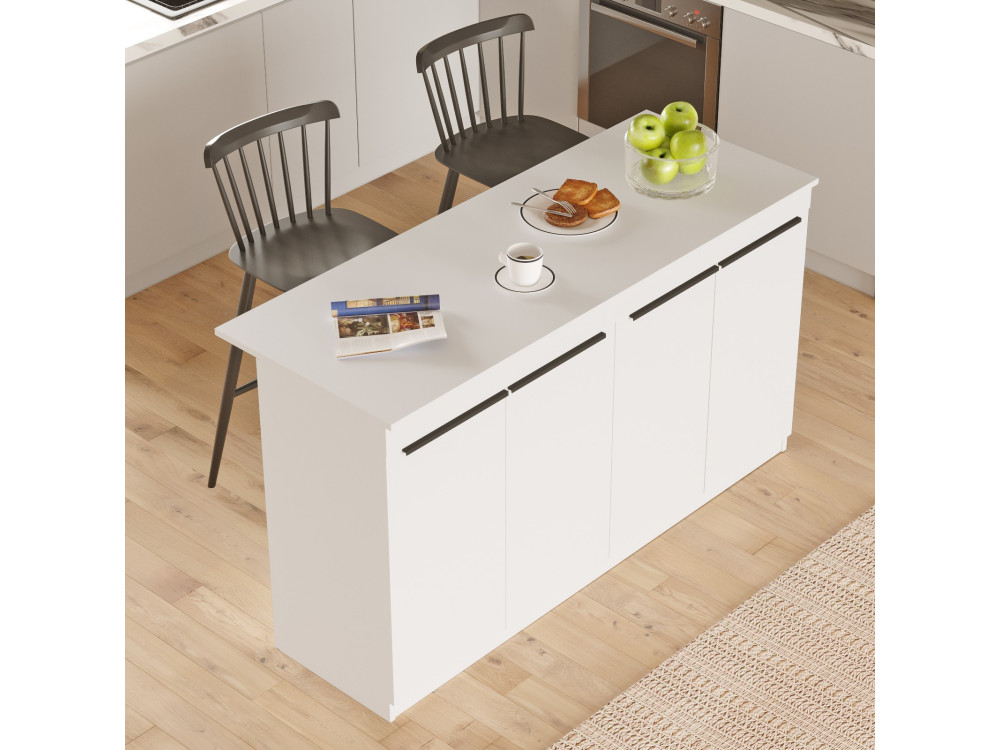 Mesa de cozinha em madeira "Lark" - 160 x 60 x 90 cm - Branco