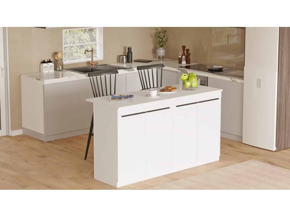 Mesa de cozinha em madeira "Lark" - 160 x 60 x 90 cm - Branco