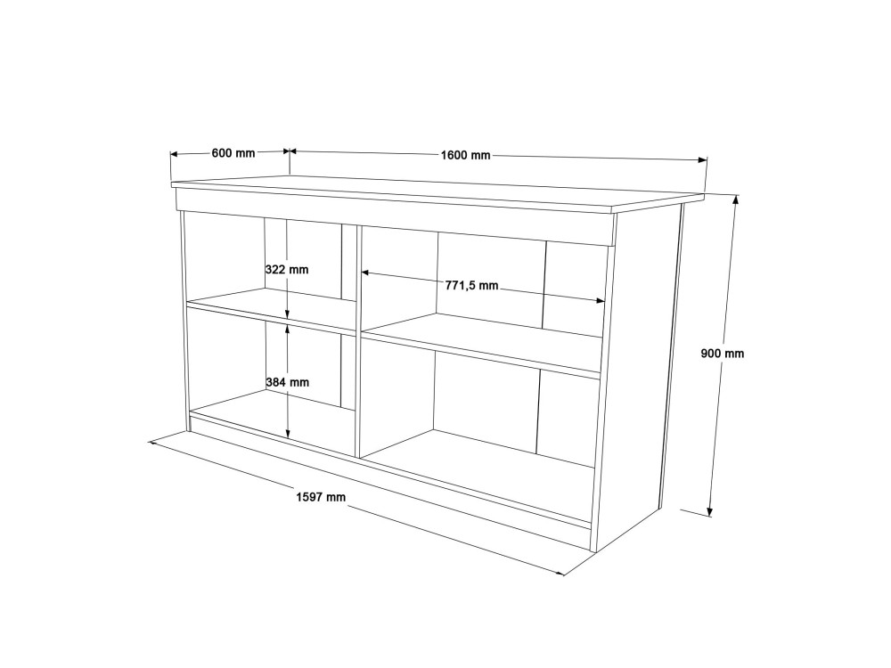 Mesa de cozinha em madeira "Lark" - 160 x 60 x 90 cm - Branco