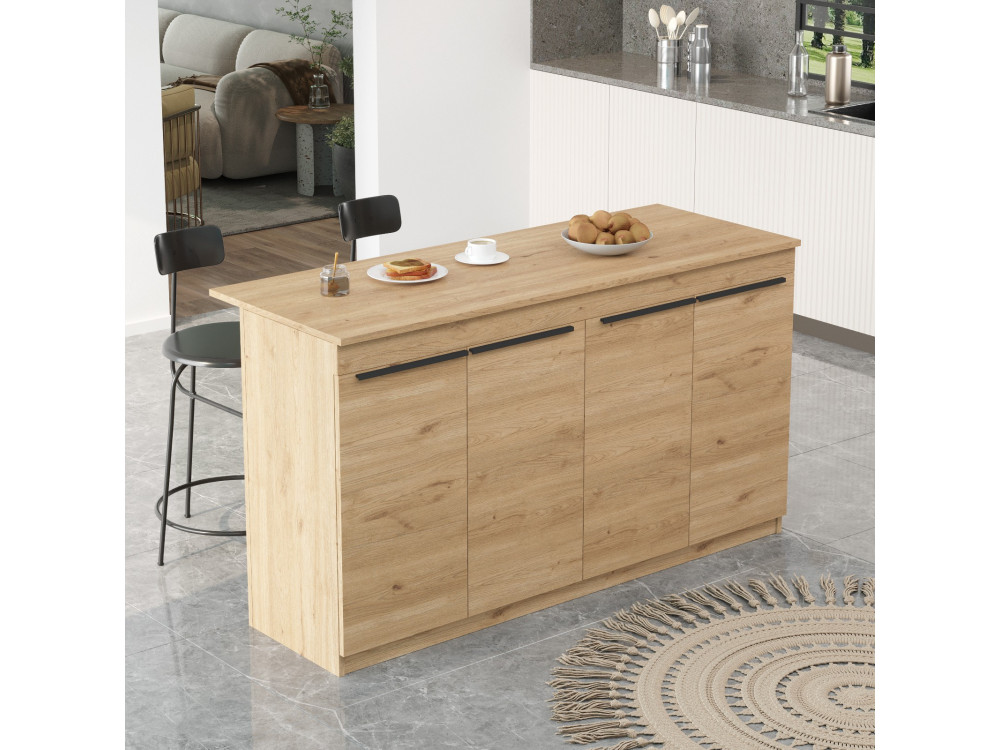 Mesa de cozinha em madeira "Lark" - 160 x 60 x 90 cm - Castanho