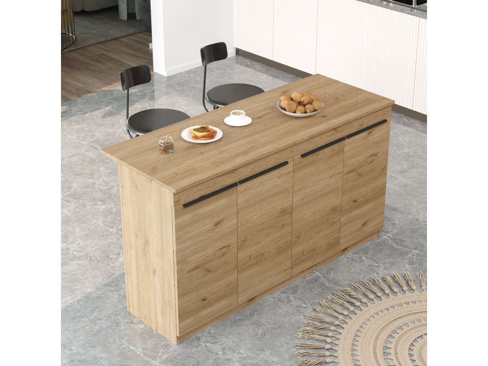 Mesa de cozinha em madeira "Lark" - 160 x 60 x 90 cm - Castanho