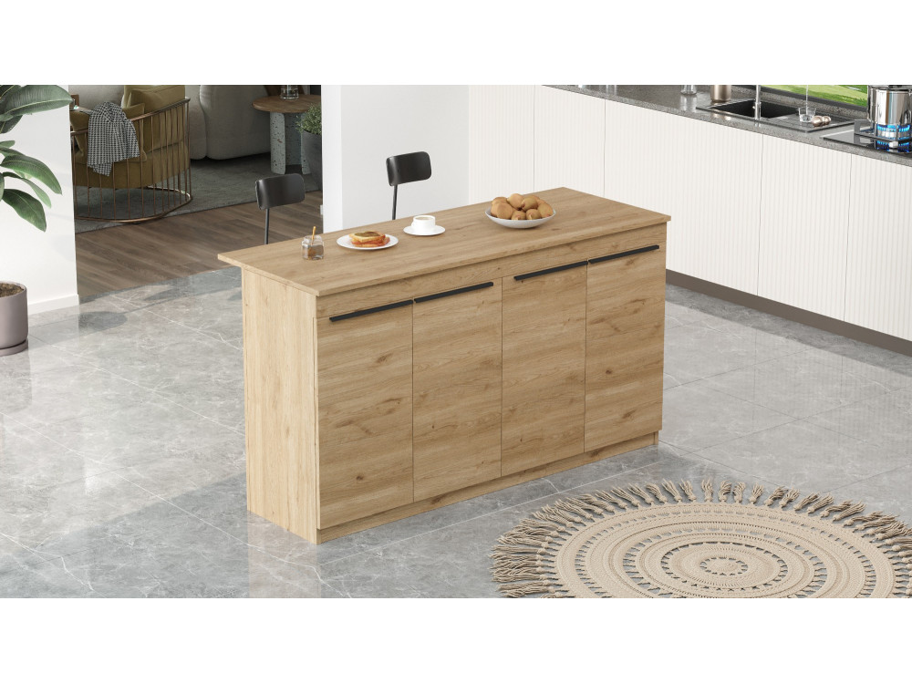 Mesa de cozinha em madeira "Lark" - 160 x 60 x 90 cm - Castanho