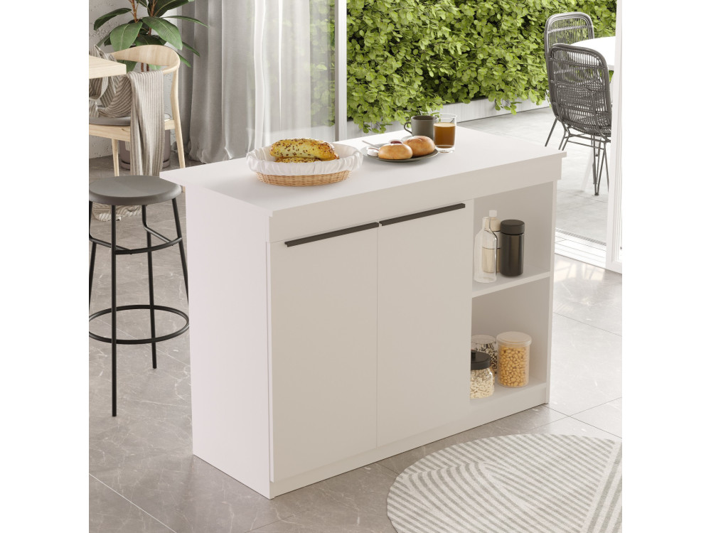 Mesa de cozinha em madeira "Orlando" - 120 x 60 x 88 cm - Branco