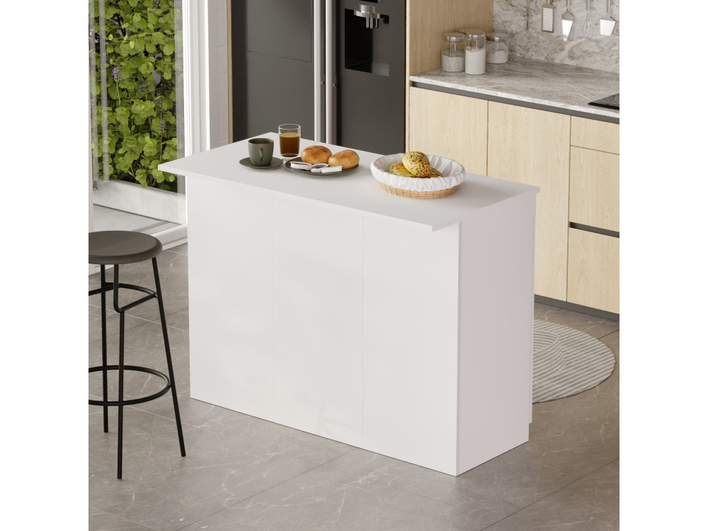 Mesa de cozinha em madeira "Orlando" - 120 x 60 x 88 cm - Branco
