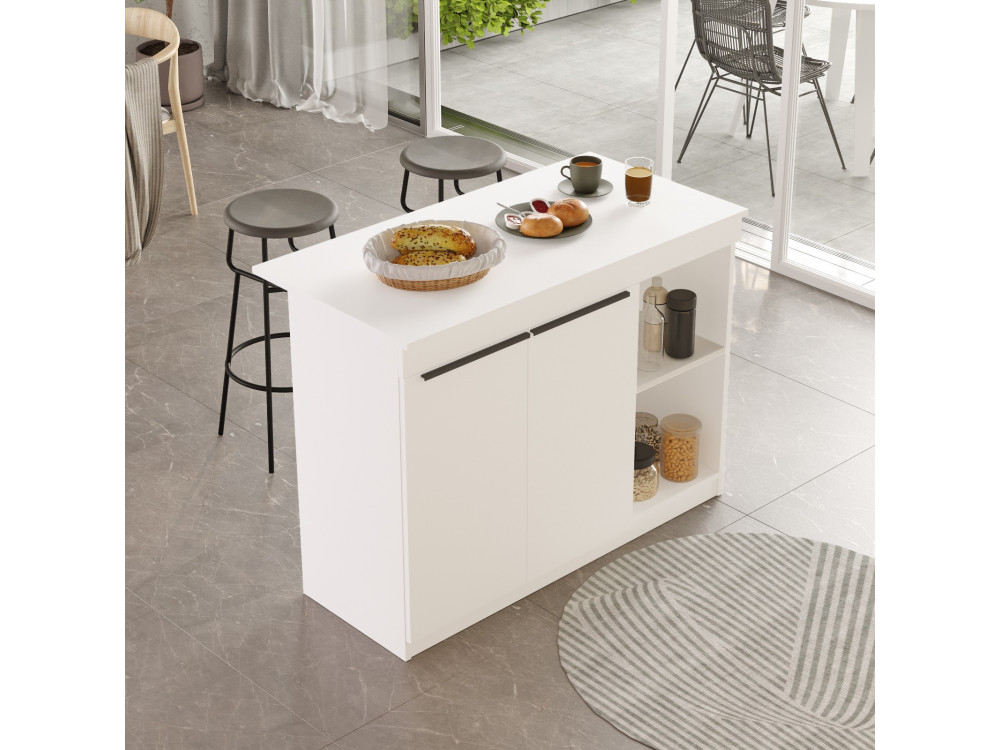 Mesa de cozinha em madeira "Orlando" - 120 x 60 x 88 cm - Branco