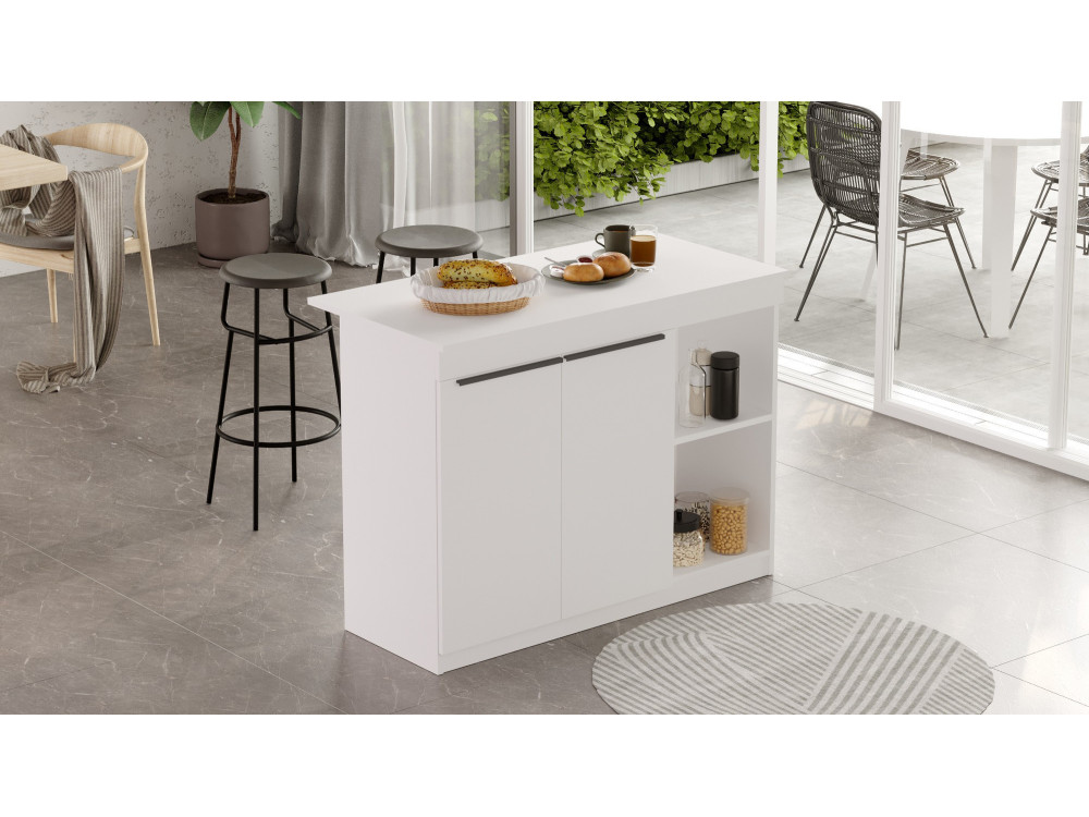 Mesa de cozinha em madeira "Orlando" - 120 x 60 x 88 cm - Branco