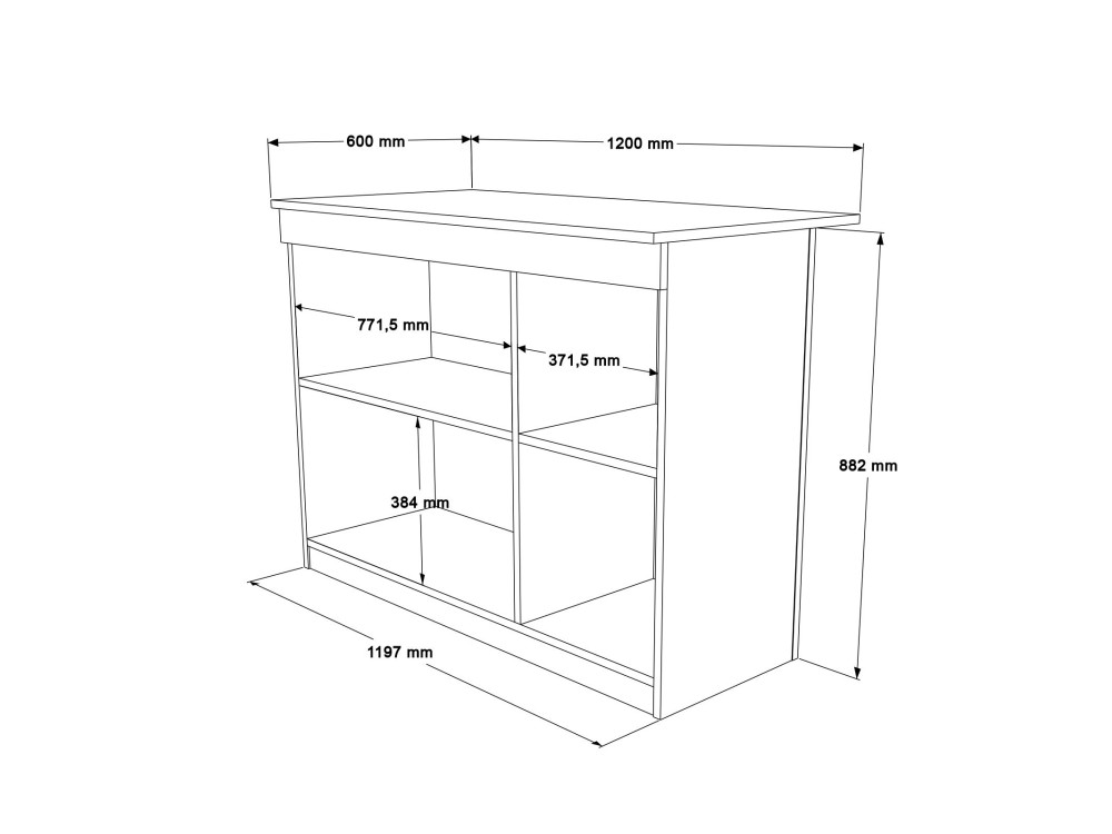 Mesa de cozinha em madeira "Orlando" - 120 x 60 x 88 cm - Branco