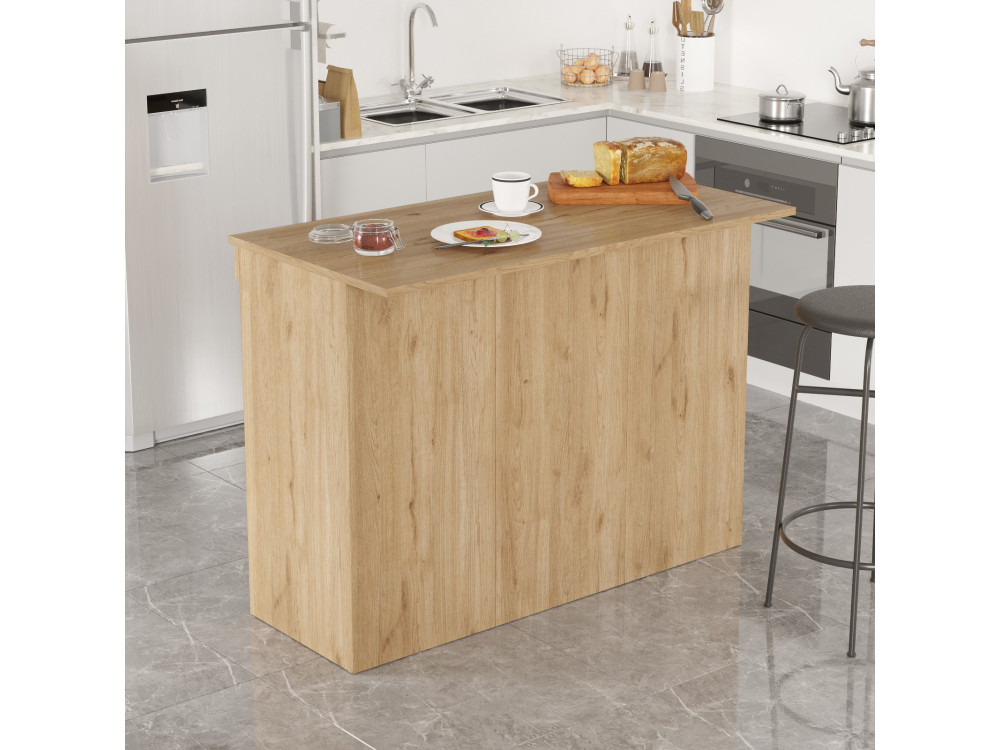 Mesa de cozinha em madeira "Siven" - 120 x 60 x 88 cm - Castanho