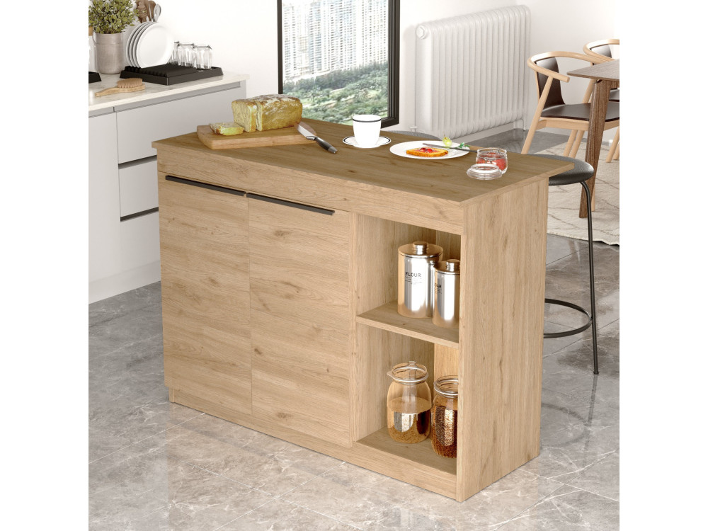 Mesa de cozinha em madeira "Siven" - 120 x 60 x 88 cm - Castanho