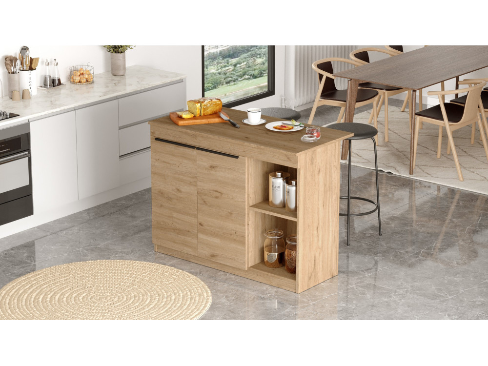 Mesa de cozinha em madeira "Siven" - 120 x 60 x 88 cm - Castanho