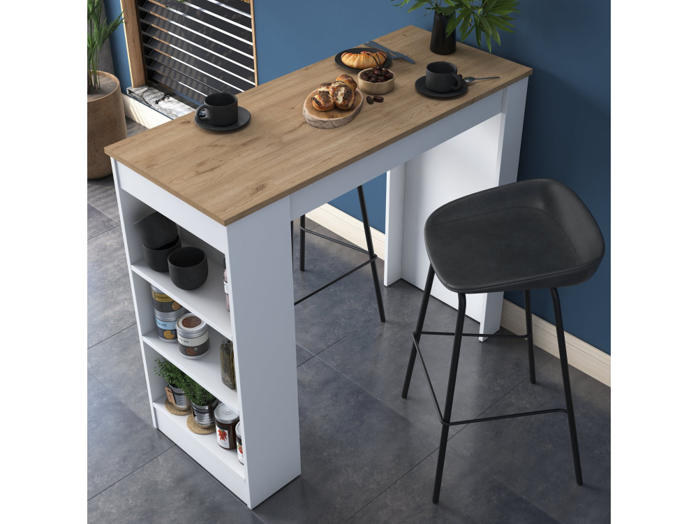 Mesa de jantar em madeira "Juan" - 120 x 50 x 100 cm - Castanho