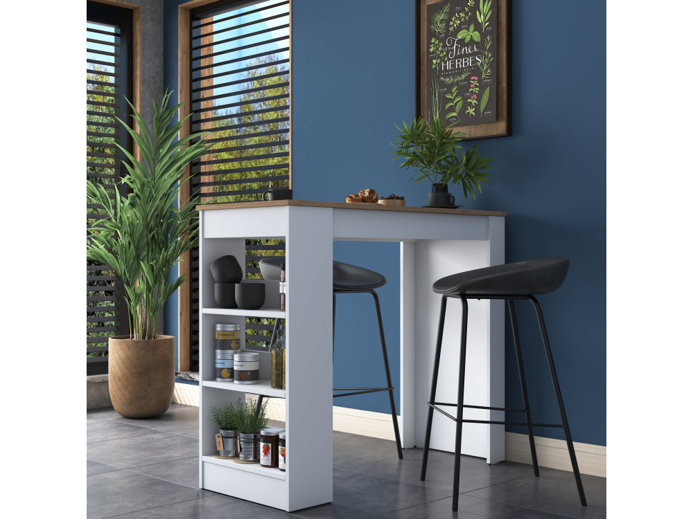 Mesa de jantar em madeira "Juan" - 120 x 50 x 100 cm - Castanho