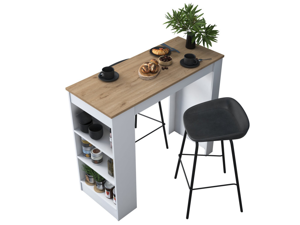 Mesa de jantar em madeira "Juan" - 120 x 50 x 100 cm - Castanho