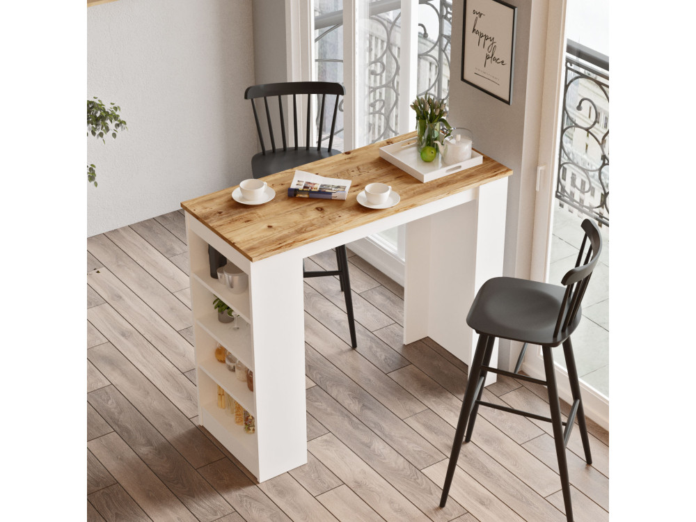 Mesa de jantar "Setup" em madeira - 120 x 52 x 102 cm - Castanho