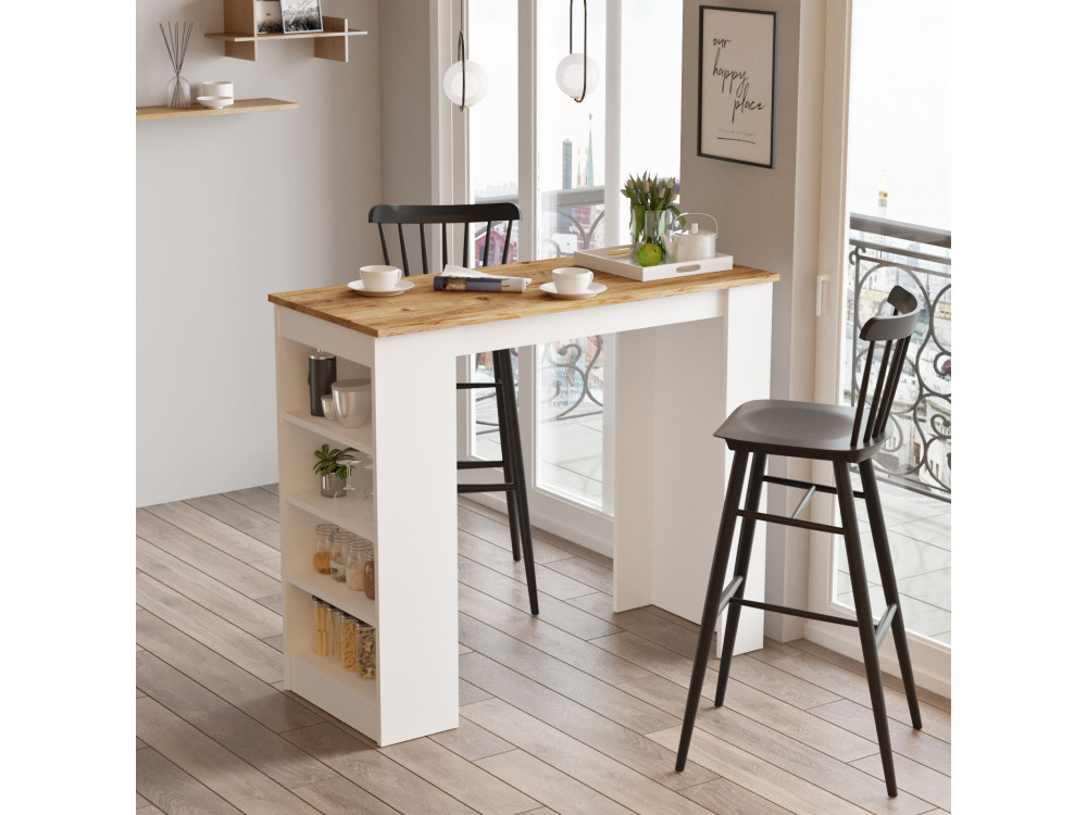 Mesa de jantar "Setup" em madeira - 120 x 52 x 102 cm - Castanho