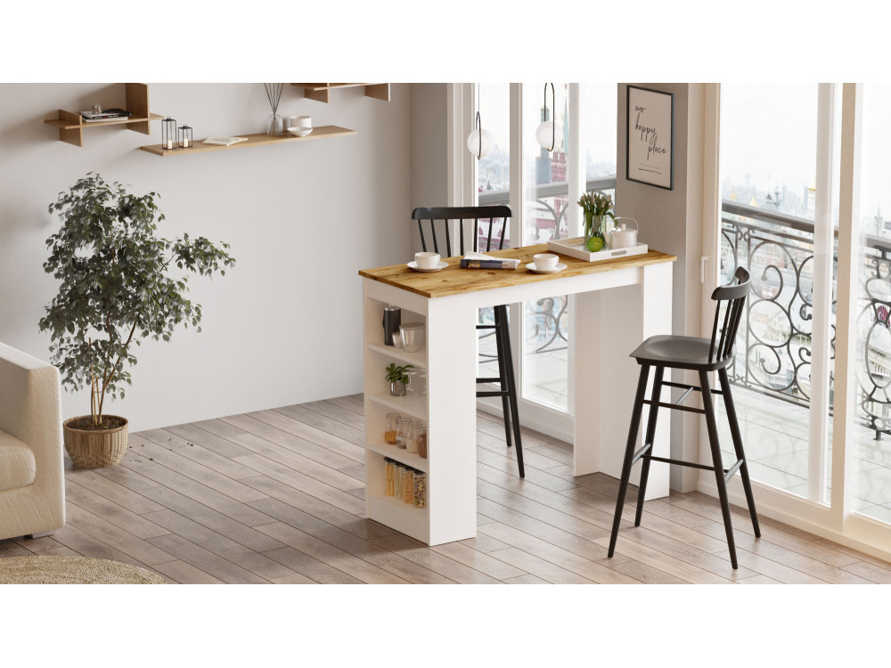 Mesa de jantar "Setup" em madeira - 120 x 52 x 102 cm - Castanho