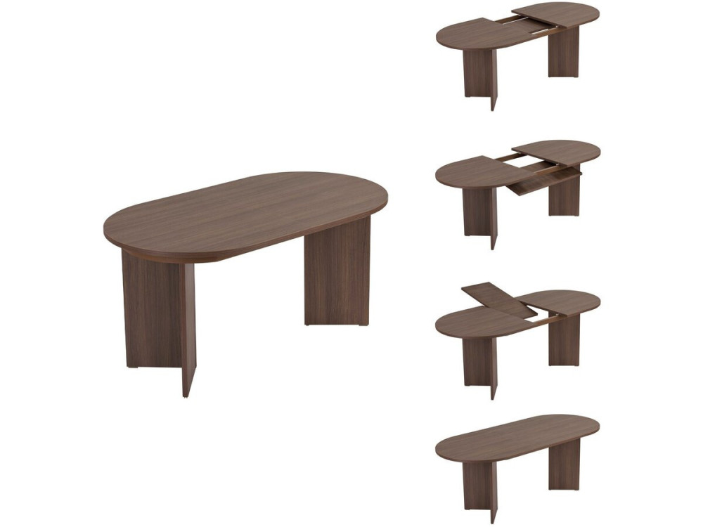 Mesa de jantar extensível em madeira 160/200 cm "Sorell" - 8 lugares - Castanho