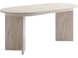 Mesa de jantar extensível em madeira 160/200 cm "Sorell" - 8 lugares - Travertino