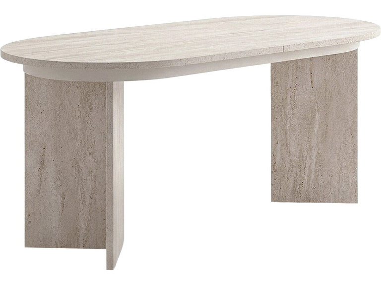 Mesa de jantar extensível em madeira 160/200 cm "Sorell" - 8 lugares - Travertino