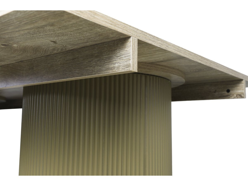 Mesa de jantar oval de madeira "Zénith" - 180 cm - 8 lugares sentados - Bege