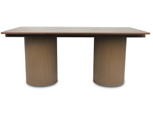 Mesa de jantar oval de madeira "Zénith" - 180 cm - Assentos 8 - Castanho