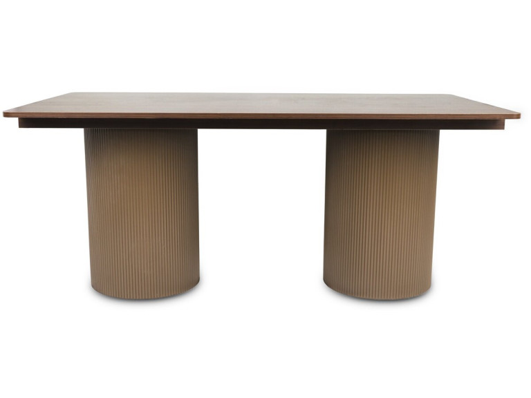 Mesa de jantar oval de madeira "Zénith" - 180 cm - Assentos 8 - Castanho