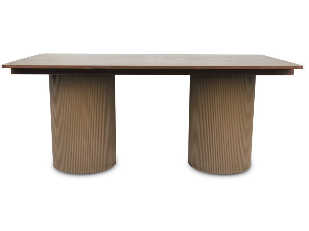 Mesa de jantar oval de madeira "Zénith" - 180 cm - Assentos 8 - Castanho