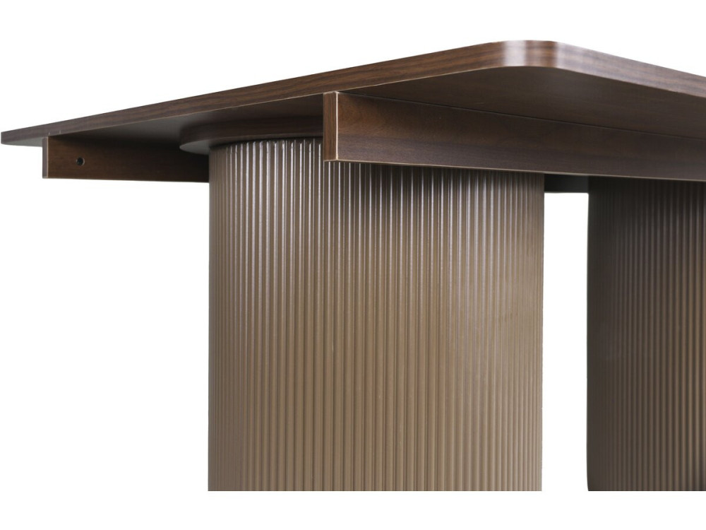Mesa de jantar oval de madeira "Zénith" - 180 cm - Assentos 8 - Castanho