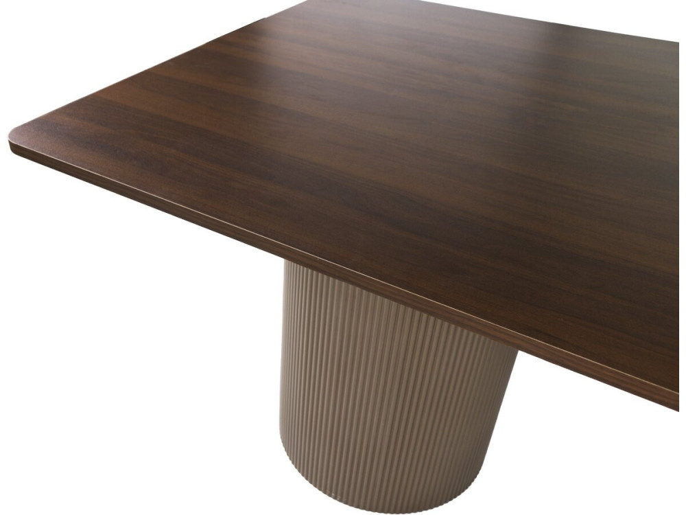 Mesa de jantar oval de madeira "Zénith" - 180 cm - Assentos 8 - Castanho