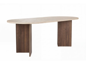 Mesa de jantar em madeira "Sabella" - 200 x 90 x 75 cm - Travertino